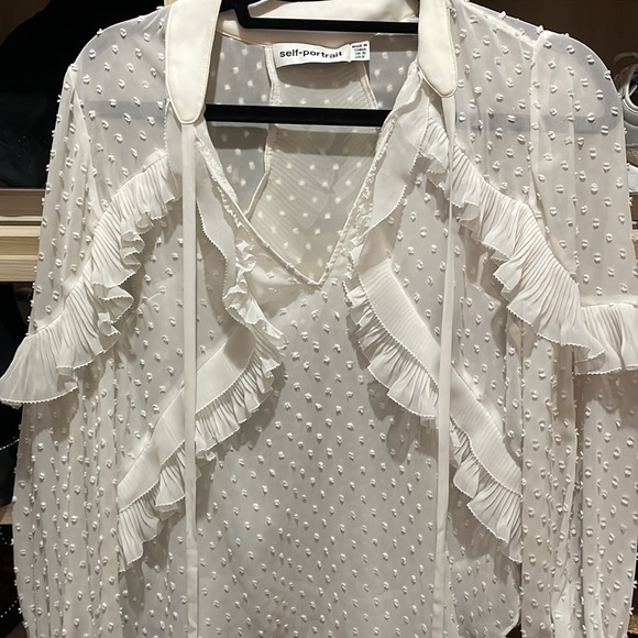 Self portrait white silk blouse - Picture 3 of 5